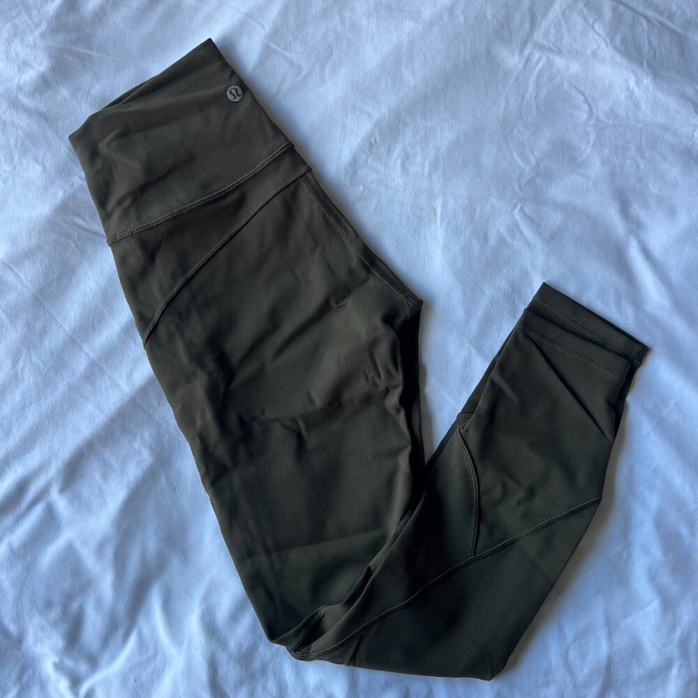 Lululemon In Movement 7/8 Tight Dark Olive Size 4 - Picture 5 of 7